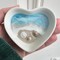 Blue Water Personalized Ring Dish, Beach Ceramic Heart Dish for Wedding Anniversary Gift for Engagement Gift from Realtor Side Table Decor product 8